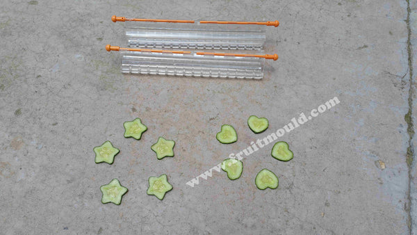 Star and heart cucumber mold set for sale (2 of  each star and heart mold )